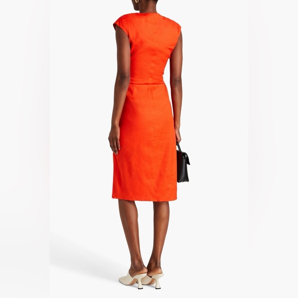 Frame Twist Front Sleeveless Dress Red Orange X Small - Picture 3 of 10